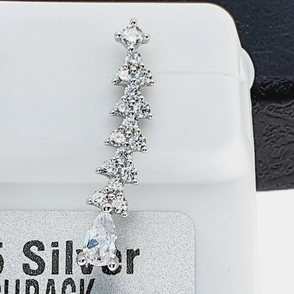 "925 sterling silver luxury CZ earrings for women/girls, Best for gift, RJUS2199 - Picture 8 of 8